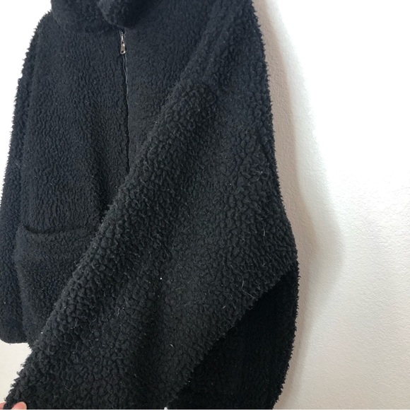 I AM GIA Teddy Coat Black Oversized Sherpa Long Coat Size Small - Picture 9 of 16